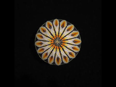 Temari Ball Embroidery Kit Tutorial - Daisy, Japanese handcraft, traditional KIKU pattern
