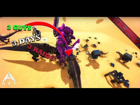 3 MAN, 3 DAYS, 3 RAIDS!?! 3 Man PvP Servers - Ark: Survival Evolved MTS