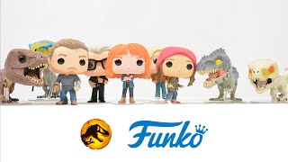 YouTube thumbnail: Funko Pop! Jurassic World Dominion Showcase | Funko Jurassic World