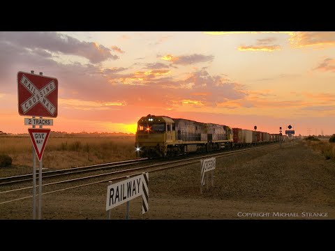 1PM5 Pacific National Intermodal Freight Train At Sunset (23/2/2022) - PoathTV Australian Railways