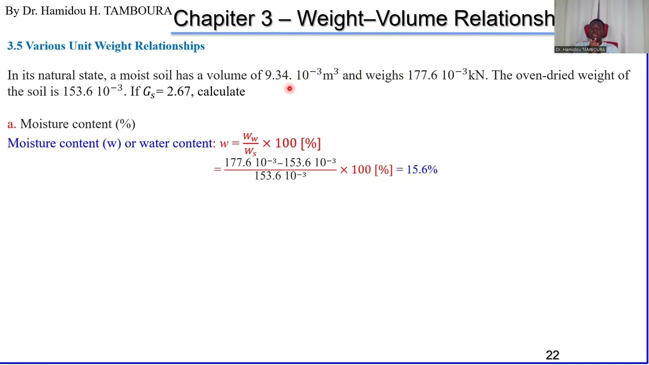 Exercise (Chapter 3 – Weight–Volume Relationships (Part 1), course of soil mechanics)