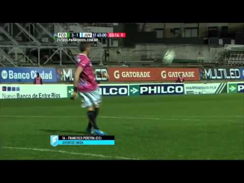 Gol de Pereyra (e/c). Ferro 3 - Juventud 1. Fecha 31. Primera B Nacional 2015. FPT.