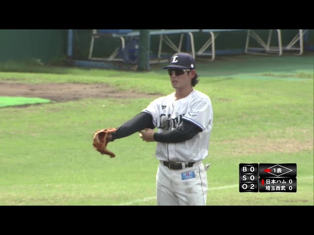 【ファーム】先制許さず!! ライオンズ・佐藤太陽 三遊間を抜けそうな当たりをダイビングキャッチ!! 2025年9月10日 埼玉西武ライオンズ 対 北海道日本ハムファイターズ