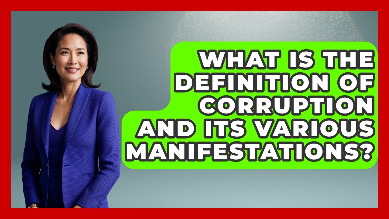 What Is The Definition Of Corruption And Its Various Manifestations? - International Policy Zone