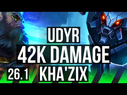 UDYR vs KHA'ZIX (JGL) | 42K damage, 5k gold comeback | NA Master | 26.1