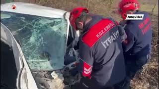 İşçi Servisi İle Otomobil Çarpıştı 13 Yaralı