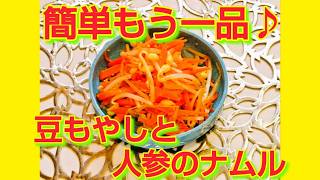 ★レシピ動画★簡単もう一品♪豆もやしと人参のナムル★【hirokoh(ひろこぉ)のおだいどこ】