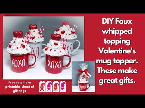 Faux whipped cream mug topper/Valentine's gift/Faux sweets