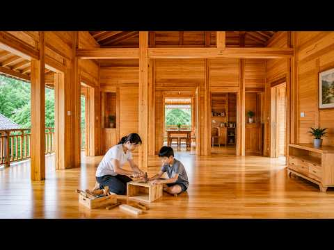 Talented woman & her son spent 180 days build wooden house in the mountains. | by@Chúc Thị Hồng