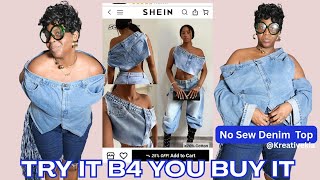 No Sew Denim Top| Easy & Beginner Friendly #diy #upcycle 