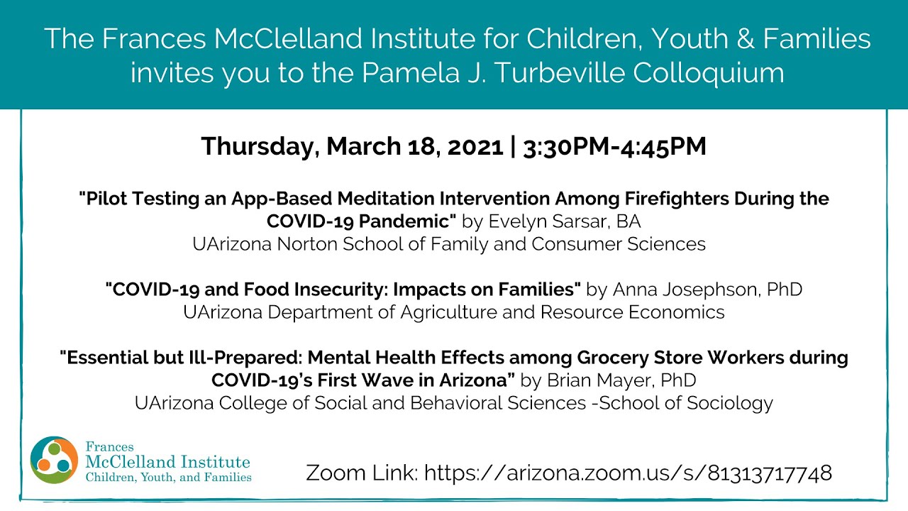 Turbeville Speaker Series: Pandemic Impacts on Children, Youth, and Families (Part 2)