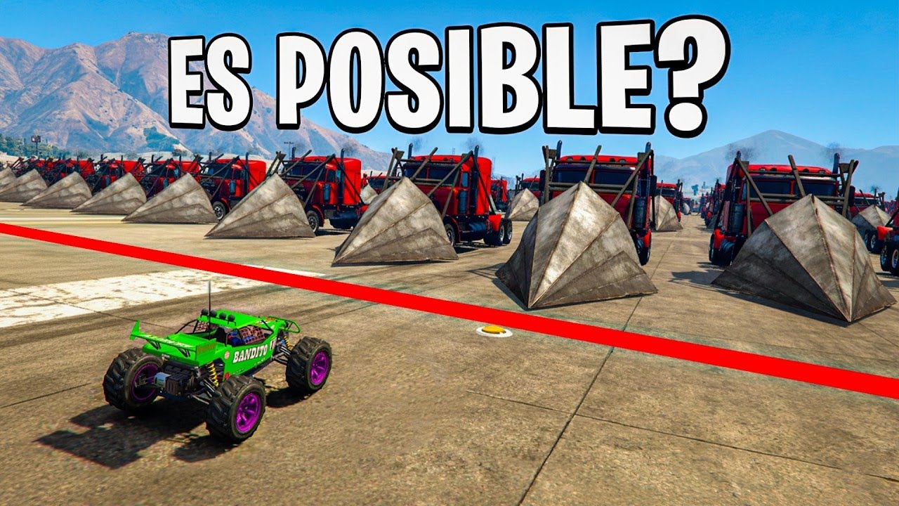 1 RC BANDITO vs 100 CAMIONES PINCHO!! - GTA 5 ONLINE