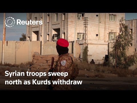 シリア軍、クルド部隊撤退で北部諸都市を掃討 | ロイター (Syrian troops sweep northern towns as Kurdish fighters withdraw | REUTERS)