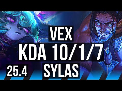 VEX vs SYLAS (MID) | 10/1/7, 6 solo kills, Legendary | KR Master | 25.4