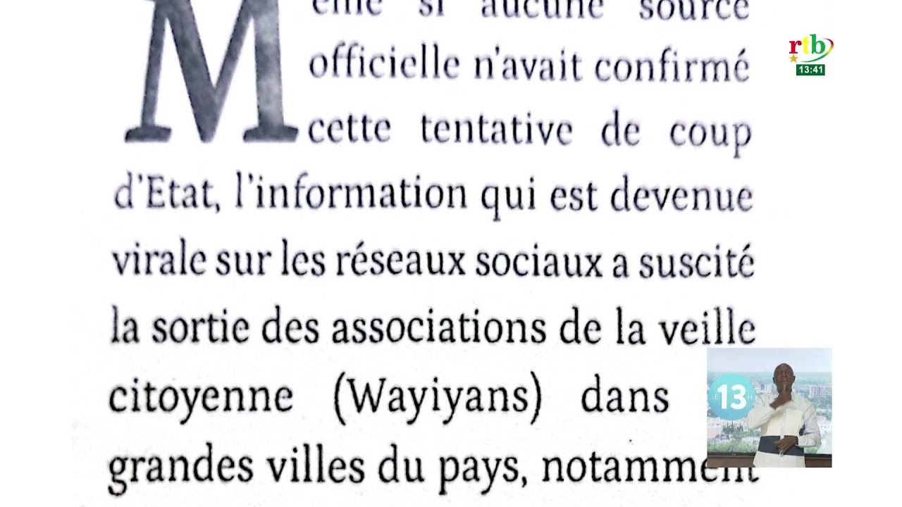 RTB - JT de 13h du 05 janvier 2026