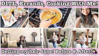 DAY IN THE LIFE OF A MOM + COOK WITH ME | WORKING MOM RUNNING ERRANDS + GETTING MY HAIR DONE