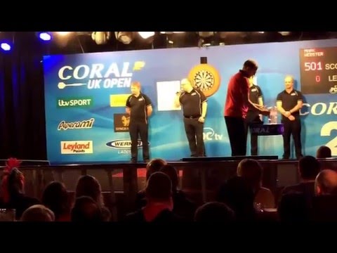 Mark Webster V Mensur Suljovic Walk On Uk Open darts 2016