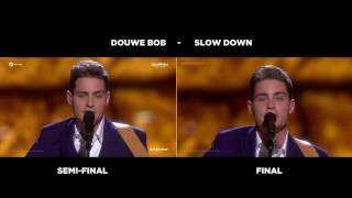 Douwe Bob - Slow Down (Eurovision 2016) Semi-Final / Final Comparison