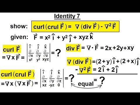 Calculus 3: Divergence and Curl (31 of 50) Identity 7: CURL[CURL(F)]=Grad[DIV(f)] – (Grad)^2(F)