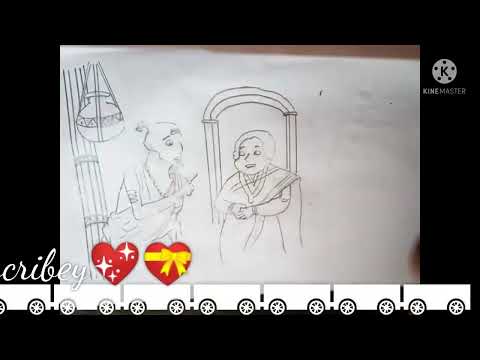 How to draw//How to draw Tenali Raman drawing// 5th class//Akshith arts and crafts,💖💝