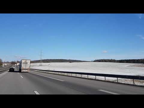 200 km/h driving autobahn in germany. Winter wonderland