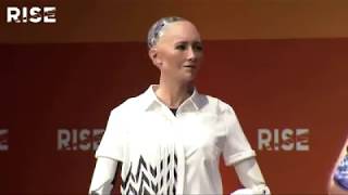 Two robots debate the future of humanity