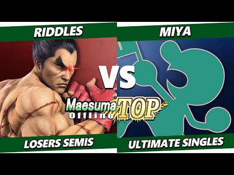 Maesuma TOP 12 Losers Semis - Riddles (Kazuya) Vs. Miya (Game & Watch) Smash Ultimate - SSBU