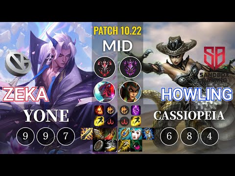 VG Zeka Yone vs SB Howling Cassiopeia Mid - KR Patch 10.22