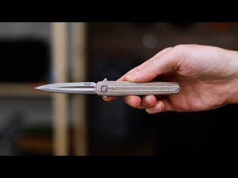 MKM x Zieba Flame Light Flipper Dagger Stonewashed M390 Natural