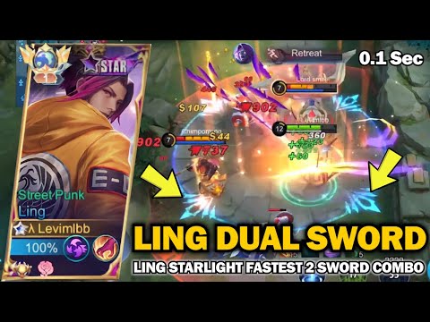 LING DUAL SWORD FASTHAND COMBO USING THE LIGHTEST SKIN!! | LING FASTHAND GAMEPLAY - MLBB
