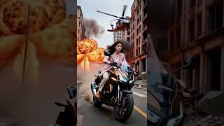 ママがバイクに😍