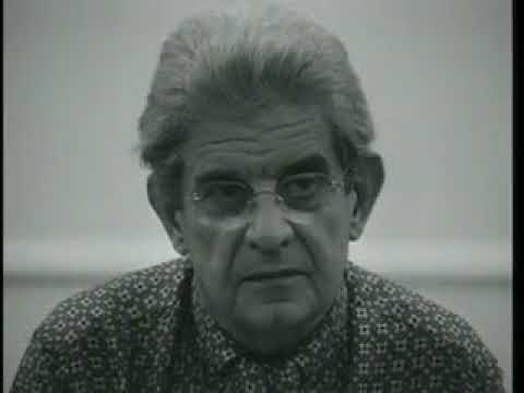 Jacques Lacan giving a lecture at The Catholic University of Louvain in 1972.