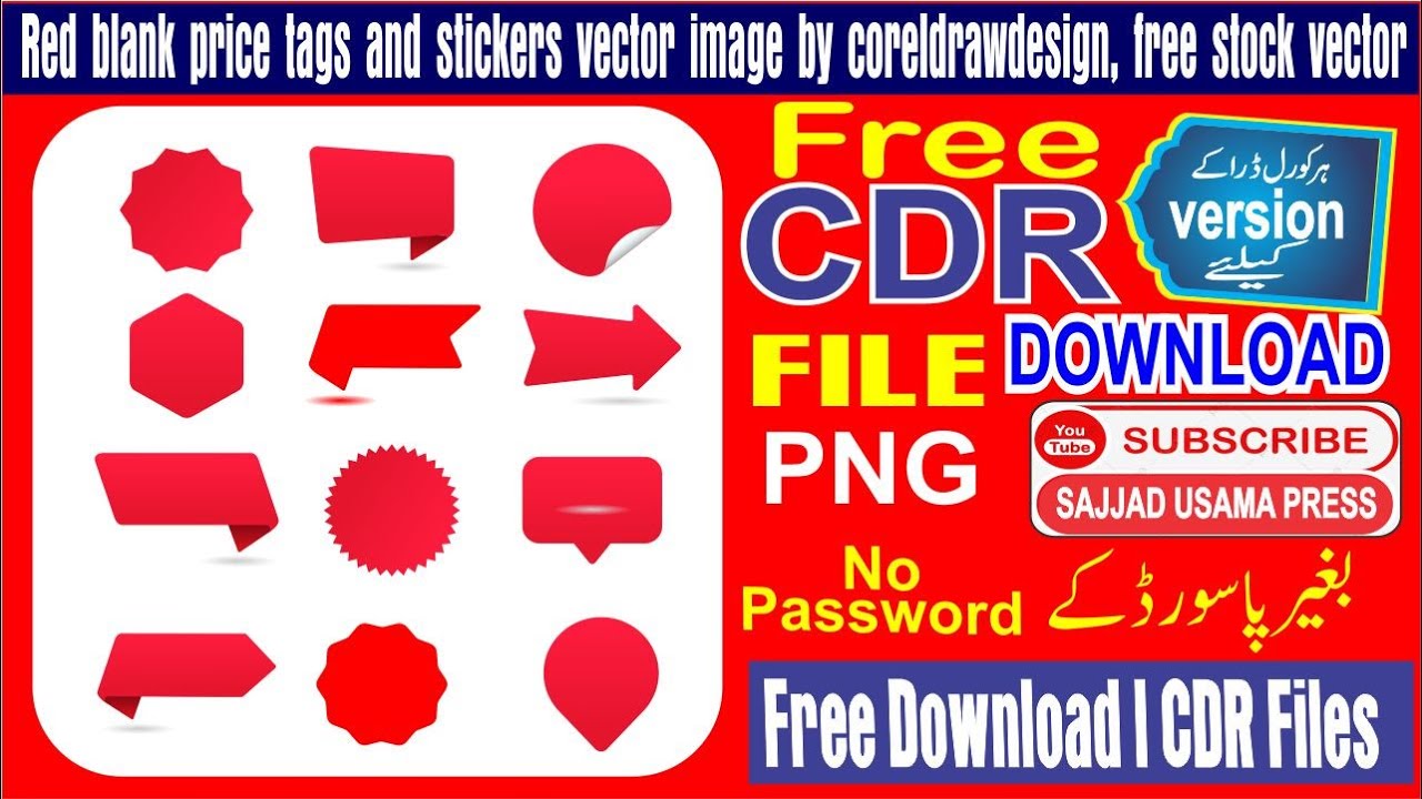 Red blank price tags and stickers vector image by coreldrawdesign, free stock vector