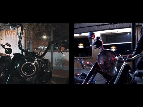 Arnold and Joseph, side by side 'Terminator 2' bar scene