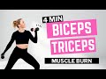 4 Minute Dumbbell Burn Blast Your Biceps Triceps 4 Min TABATA WORKOUT Get Slimmer Toned Arms
