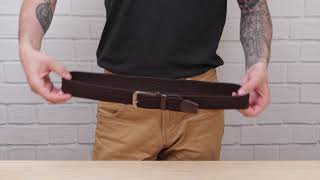 Текстильний ремінь чоловічий класика 20519 Vintage коричневий