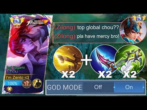 TOP GLOBAL CHOU 100% BEST DAMAGE BUILD AND EMBLEM!! (Auto win streaks!?) - MUST TRY! | MLBB