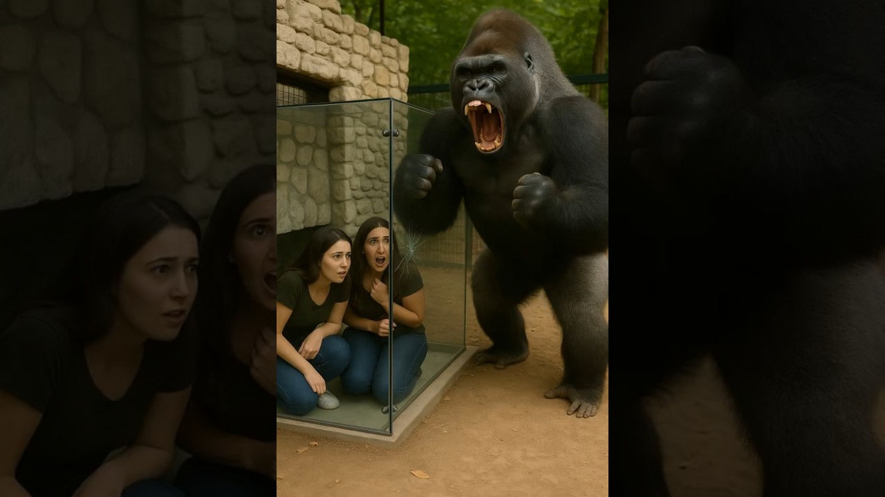 Gorilla Breaks Zoo Glass and Takes Visitors!