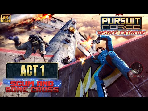 Pursuit Force: Extreme Justice | Act 1-2: Scum and Cross Bones [PSP Walkthrough | 4K 60FPS]