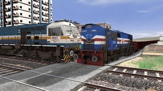 Two Trains Crossing Each Other at Bumpy Railroad tracks - Train Simulator 2024 | Bumpy Railroad