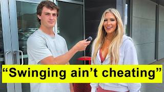 Street interviews outside a Utah gym where swinging rumors are widespread