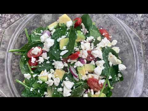 How to make healthy spinach salad/ easy spinach salad recipe