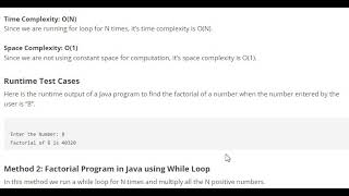 java program factorial of any number for loop, while loop , recursion