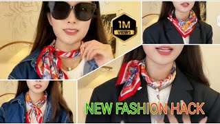 Silk scarf style !How to silk scarf around neck!Fashion hack