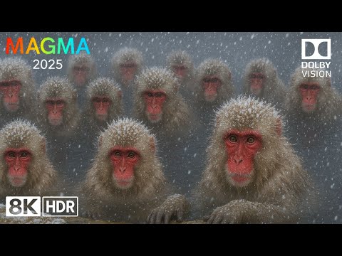 Hot Spring Tranquility 🧖‍♂️ | 8K Snow Monkeys of Japan in Dolby Vision