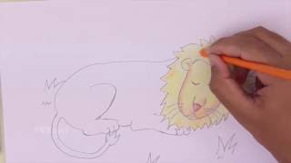 How To Draw a Sleeping Lion | Kids Fun Activities