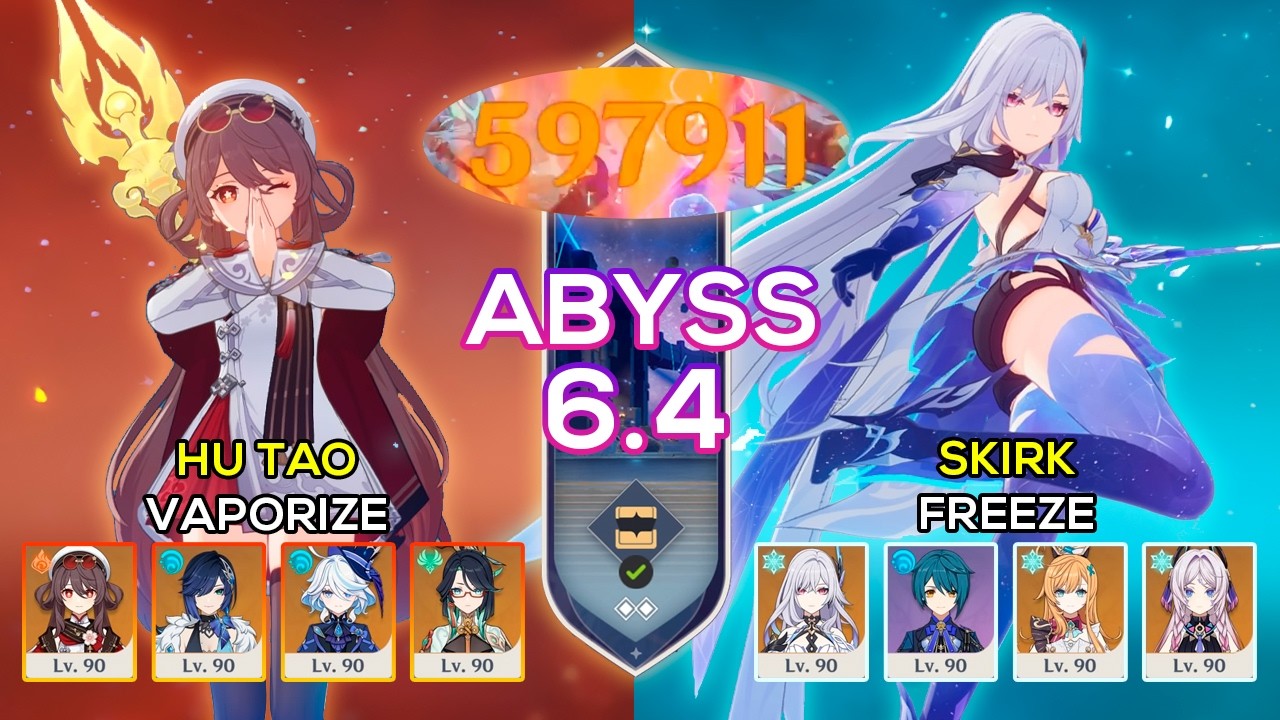 C0 Hu Tao Vaporize & C0 Skirk Freeze | Spiral Abyss 12 | 6.4 Genshin Impact