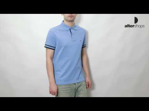 Tommy Hilfiger MONOTYPE CUFF SLIM FIT POLO Γαλάζιο MW0MW34737 C30