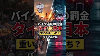 バイク違反の罰金タイVS日本!ノーヘルは日本0円、タイは最大2,000バーツ。携帯使用はタイ最大4,000バーツ!※金額は変更の可能性あり #タイ #バイク #shorts
