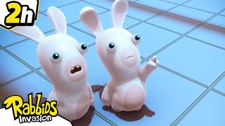 Download lagu Big Compilation 2H The Rabbids are stuck!  | RABBIDS INVASION | New episodes | Cartoon for kids mp3